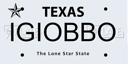 IGIOBBO Texas License Plate