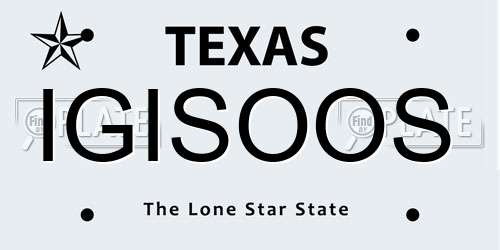 IGISOOS Texas License Plate
