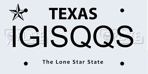 IGISQQS Texas License Plate