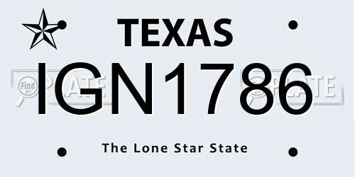 IGN1786 Texas License Plate