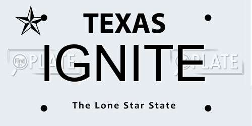 IGNITE Texas License Plate