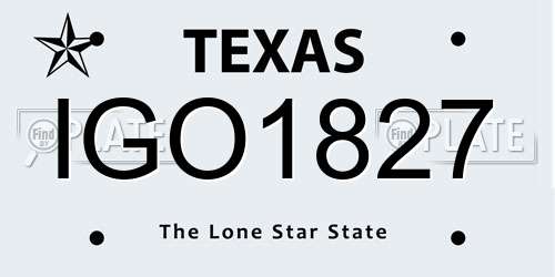 IGO1827 Texas License Plate