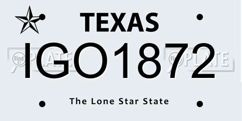 IGO1872 Texas License Plate
