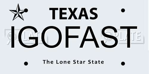 IGOFAST Texas License Plate