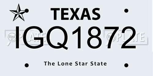 IGQ1872 Texas License Plate