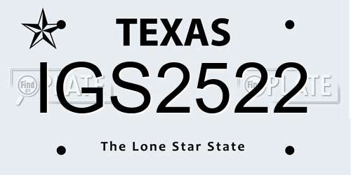 IGS2522 Texas License Plate