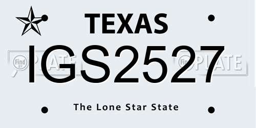 IGS2527 Texas License Plate