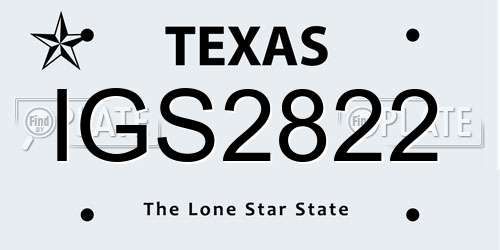 IGS2822 Texas License Plate