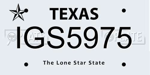 IGS5975 Texas License Plate