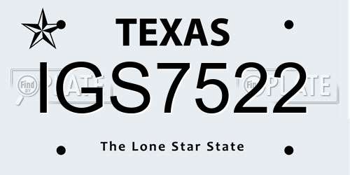IGS7522 Texas License Plate