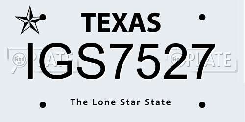 IGS7527 Texas License Plate