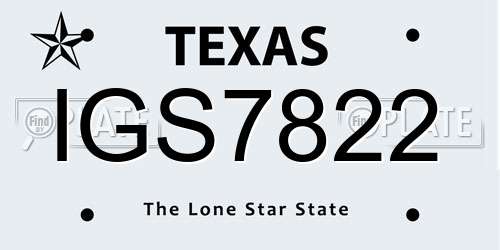 IGS7822 Texas License Plate
