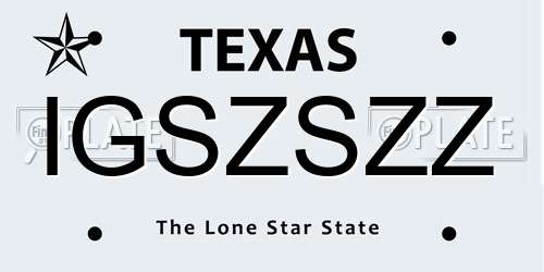 IGSZSZZ Texas License Plate