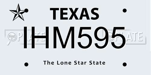 IHM595 Texas License Plate