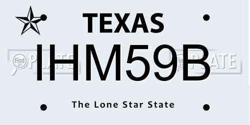 IHM59B Texas License Plate