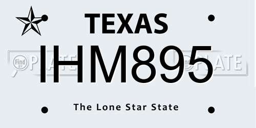 IHM895 Texas License Plate