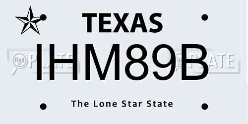 IHM89B Texas License Plate