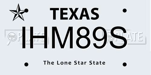 IHM89S Texas License Plate