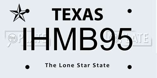 IHMB95 Texas License Plate