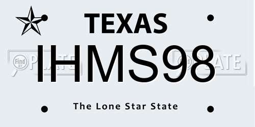 IHMS98 Texas License Plate