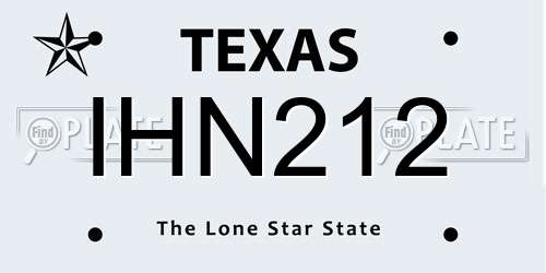 IHN212 Texas License Plate