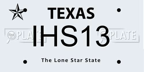 IHS13 Texas License Plate