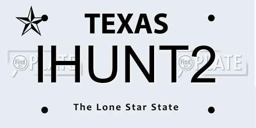 IHUNT2 Texas License Plate