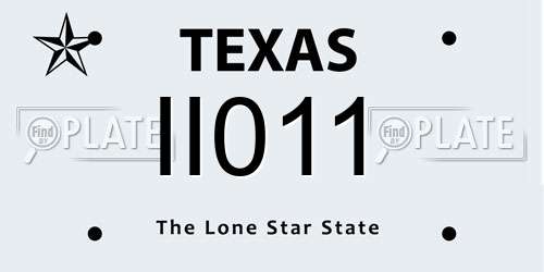 II011 Texas License Plate