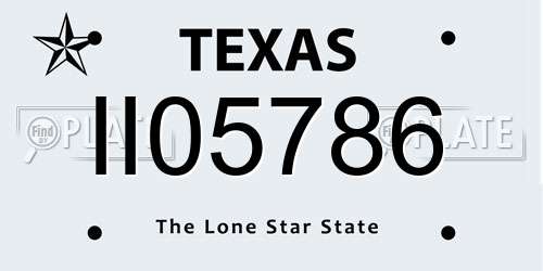 II05786 Texas License Plate