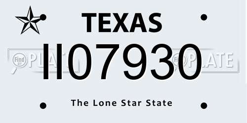 II07930 Texas License Plate