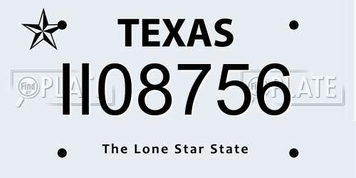 II08756 Texas License Plate