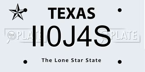 II0J4S Texas License Plate