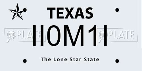 II0M1I Texas License Plate