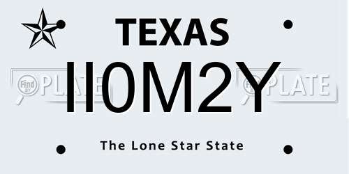 II0M2Y Texas License Plate
