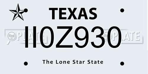 II0Z930 Texas License Plate