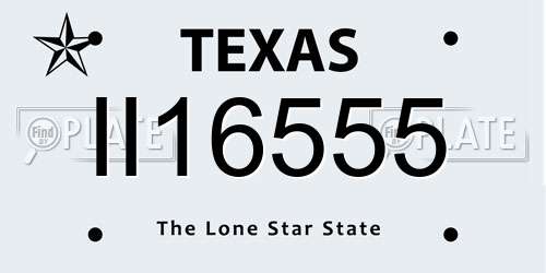 II16555 Texas License Plate
