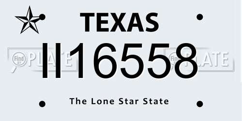II16558 Texas License Plate