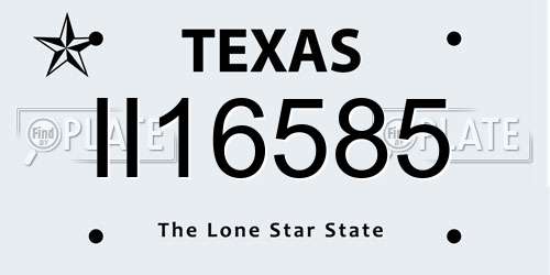II16585 Texas License Plate