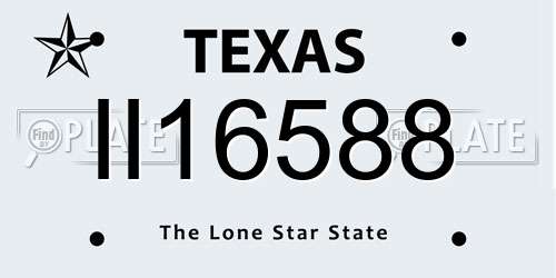 II16588 Texas License Plate
