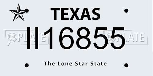 II16855 Texas License Plate