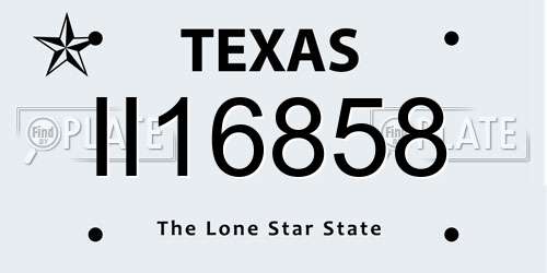 II16858 Texas License Plate