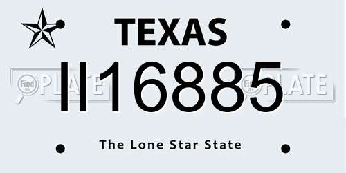 II16885 Texas License Plate