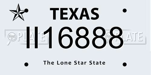 II16888 Texas License Plate