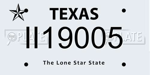 II19005 Texas License Plate