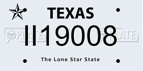 II19008 Texas License Plate