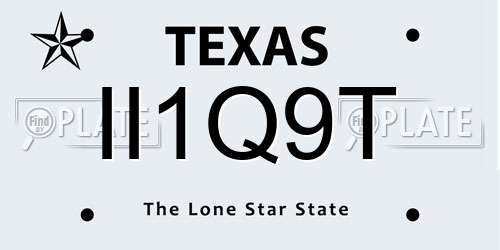 II1Q9T Texas License Plate