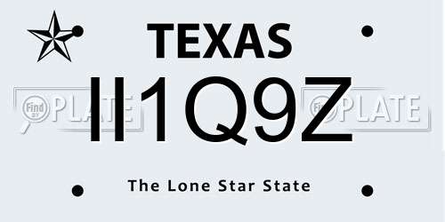 II1Q9Z Texas License Plate