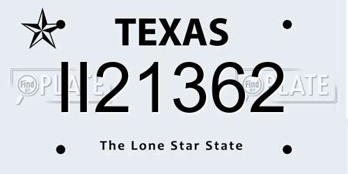 II21362 Texas License Plate