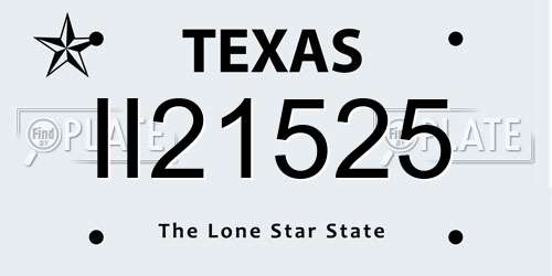II21525 Texas License Plate