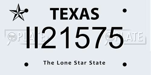II21575 Texas License Plate